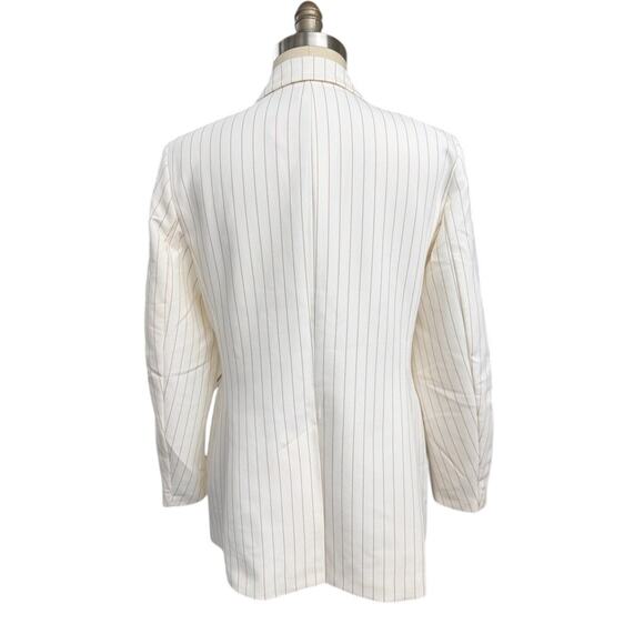 Anne Klein Vanilla Ice Latte Pinstripe Blazer Jacket Sz L NWT $139 - Picture 3 of 5